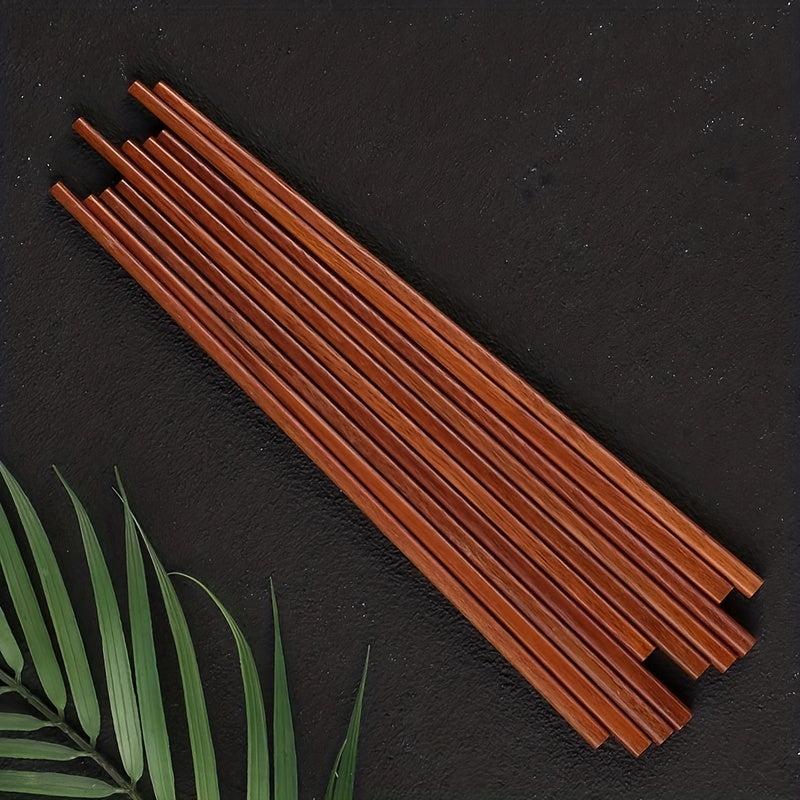 10 Pairs Red Sandalwood Chopsticks High-end Solid Wood Set