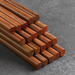 10 Pairs Red Sandalwood Chopsticks High-end Solid Wood Set