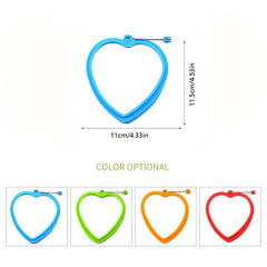 4pcs Silicone Heart Shaped Omelet Mold Stainless Steel Hamburger Meat Mold