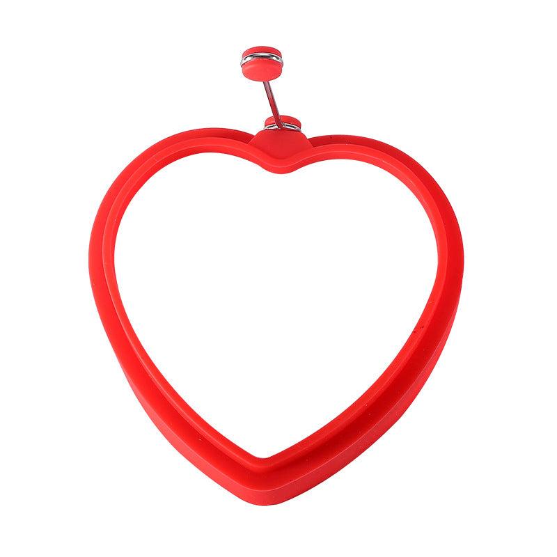 4pcs Silicone Heart Shaped Omelet Mold Stainless Steel Hamburger Meat Mold