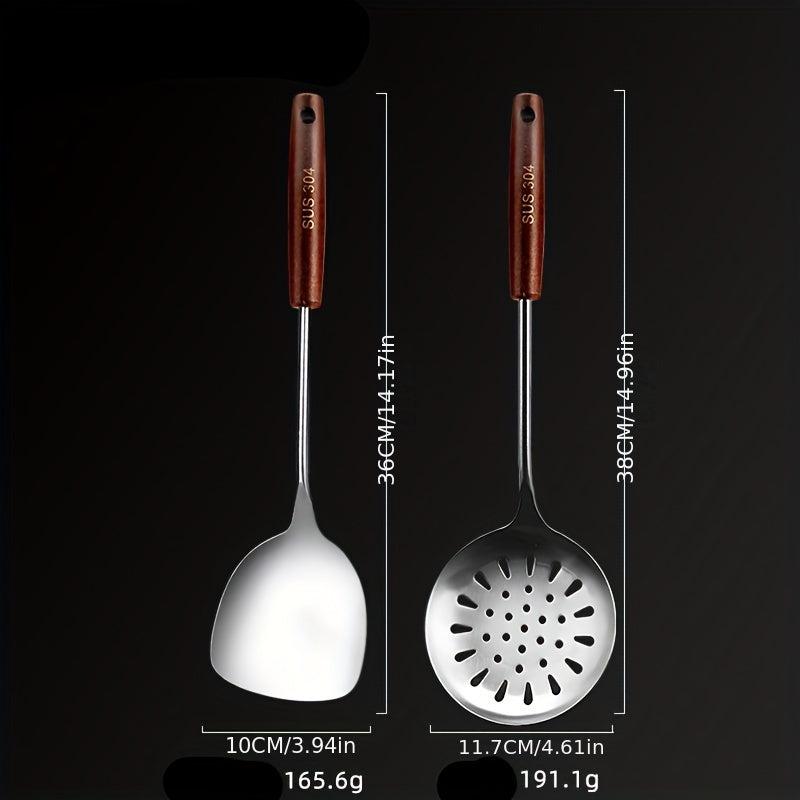304 Stainless Steel Kitchenware Set - Soup Spoon & Frying Shovel