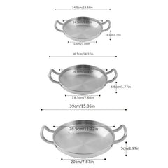 Stainless Steel Plate with Handle for BBQ Hot Pot Ramen Pasta Salad