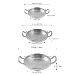 Stainless Steel Plate with Handle for BBQ Hot Pot Ramen Pasta Salad