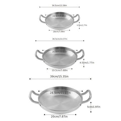 Stainless Steel Plate with Handle for BBQ Hot Pot Ramen Pasta Salad