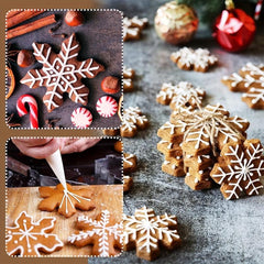 5pcs Stainless Steel Snowflake Cookie Cutter Set Christmas Series Cookie Molds
