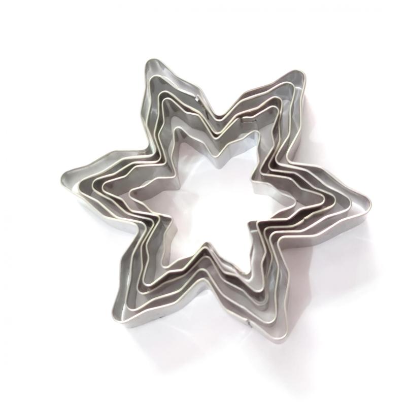 5pcs Stainless Steel Snowflake Cookie Cutter Set Christmas Series Cookie Molds
