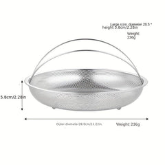 3pcs Stainless Steel Steamer w/ Dense Holes Vegetable/Fruit Drain Basket