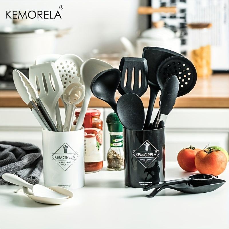 Silicone Kitchen Tools Set with Non Stick Spoon Spatula and Shovel