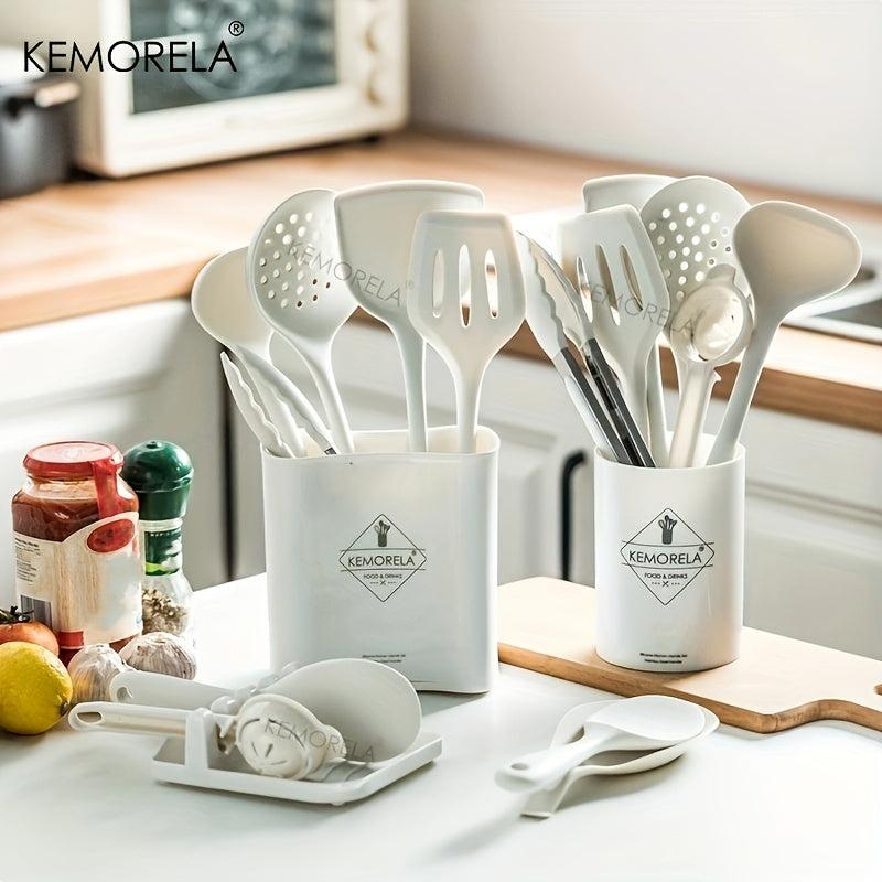 Silicone Kitchen Tools Set with Non Stick Spoon Spatula and Shovel