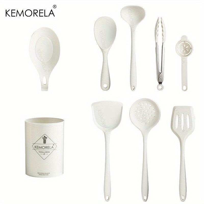 Silicone Kitchen Tools Set with Non Stick Spoon Spatula and Shovel