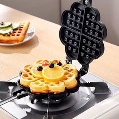 Heart Waffle Baking Pan Double Sided Non Stick Waffle Making Mold