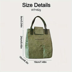 Waterproof Army Green Lunch Box Bag Insulated for Students and Office Workers