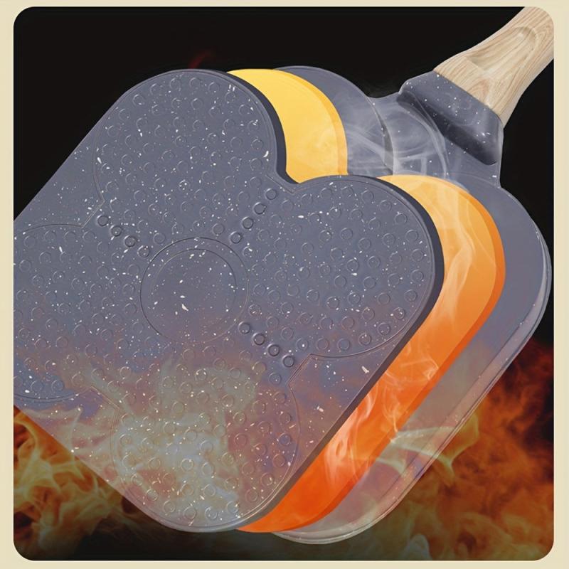 2 in 1 Non Stick Egg Frying Pan with Divided Grill and Handle