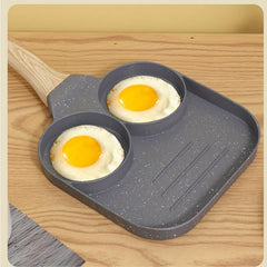 2 in 1 Non Stick Egg Frying Pan with Divided Grill and Handle