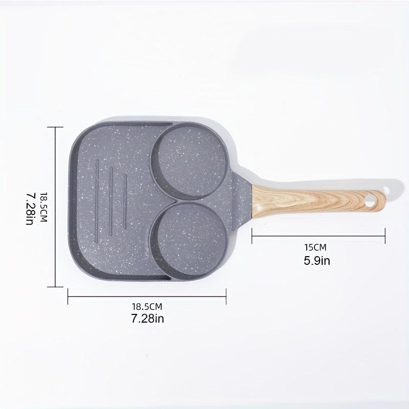 2 in 1 Non Stick Egg Frying Pan with Divided Grill and Handle