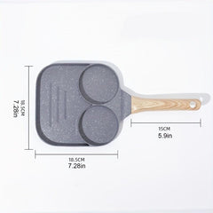 2 in 1 Non Stick Egg Frying Pan with Divided Grill and Handle