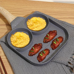 2 in 1 Non Stick Egg Frying Pan with Divided Grill and Handle