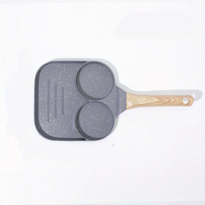 2 in 1 Non Stick Egg Frying Pan with Divided Grill and Handle