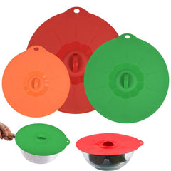 3 Silicone Lids Reusable Covers for Bowls Pots Plates Cups 3 Sizes