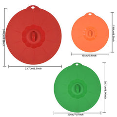 3 Silicone Lids Reusable Covers for Bowls Pots Plates Cups 3 Sizes