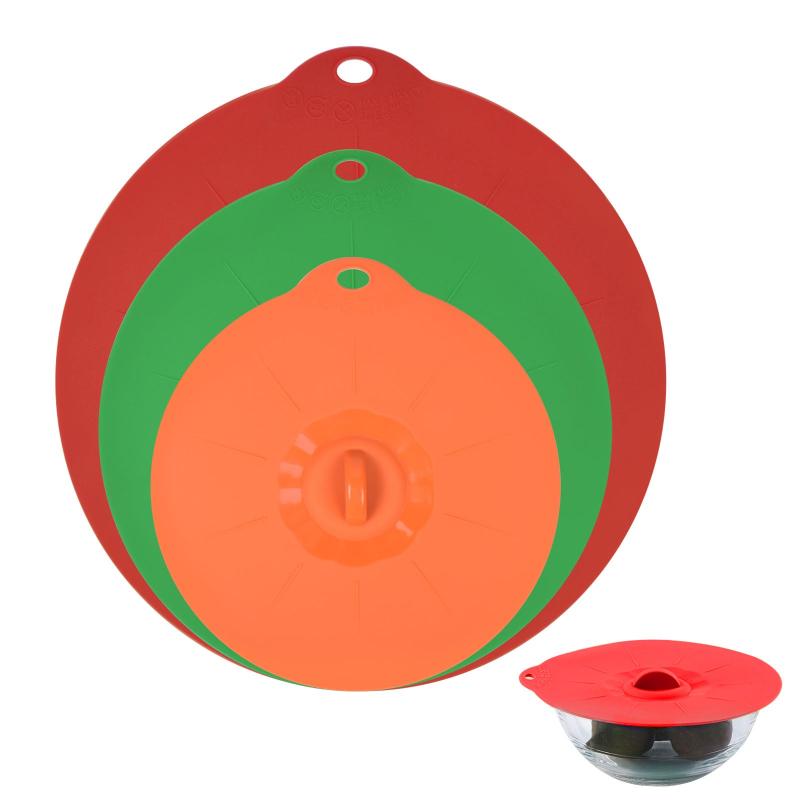 3 Silicone Lids Reusable Covers for Bowls Pots Plates Cups 3 Sizes