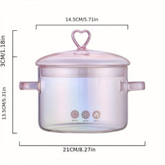Glass Saucepan With Cover Heat resistant Glass Stovetop Pot And Pan With Lid