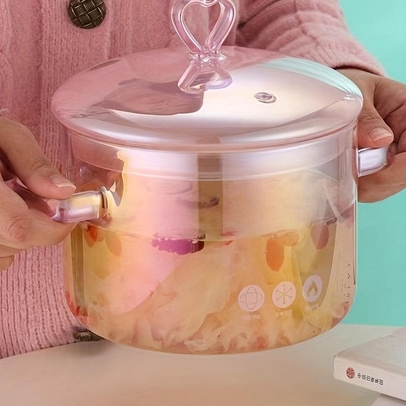 Glass Saucepan With Cover Heat resistant Glass Stovetop Pot And Pan With Lid