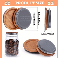 Regular Mouth Mason Jar Lid Wooden Storage Canning Jar Lid Ball Jars Wooden Lid