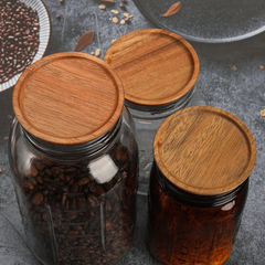 Regular Mouth Mason Jar Lid Wooden Storage Canning Jar Lid Ball Jars Wooden Lid