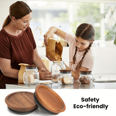 Regular Mouth Mason Jar Lid Wooden Storage Canning Jar Lid Ball Jars Wooden Lid