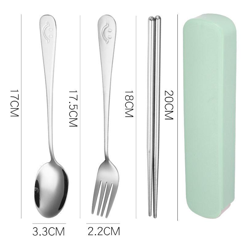 3pcs Stainless Steel Tableware Set with Case