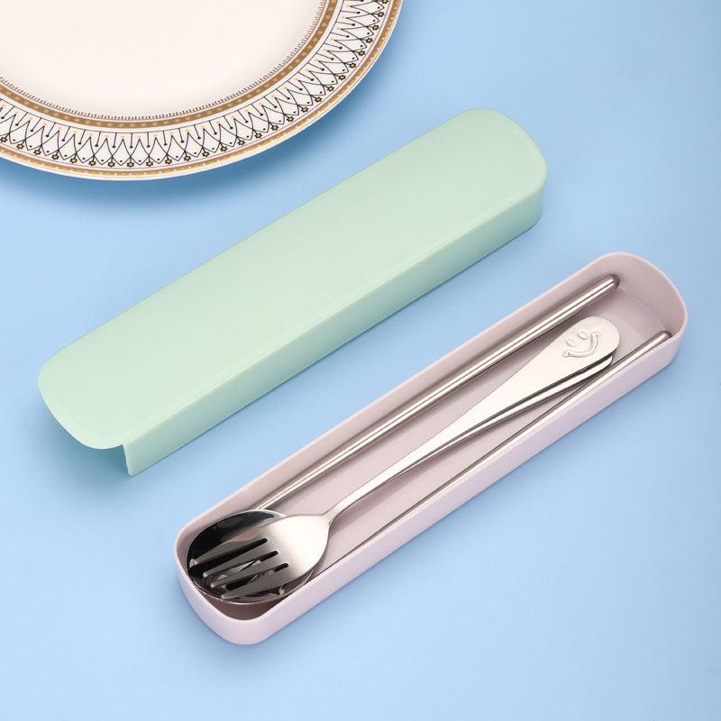 3pcs Stainless Steel Tableware Set with Case