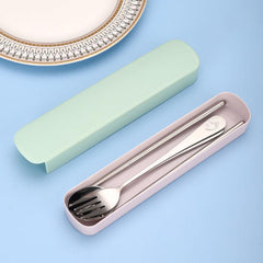 3pcs Stainless Steel Tableware Set with Case