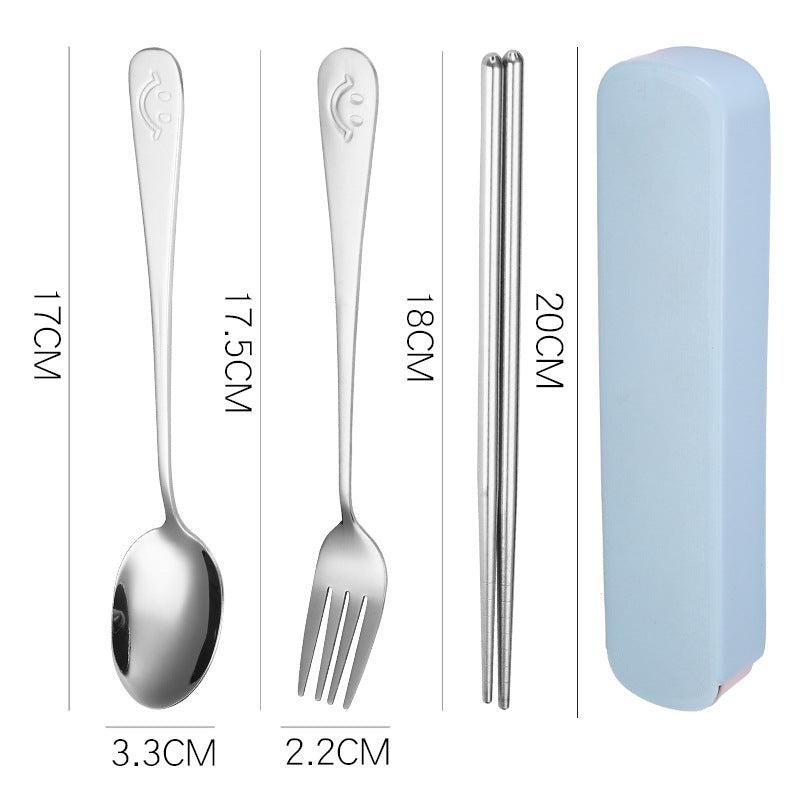3pcs Stainless Steel Tableware Set with Case