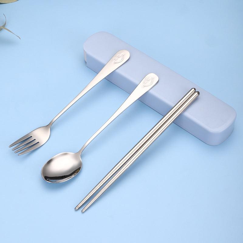 3pcs Stainless Steel Tableware Set with Case