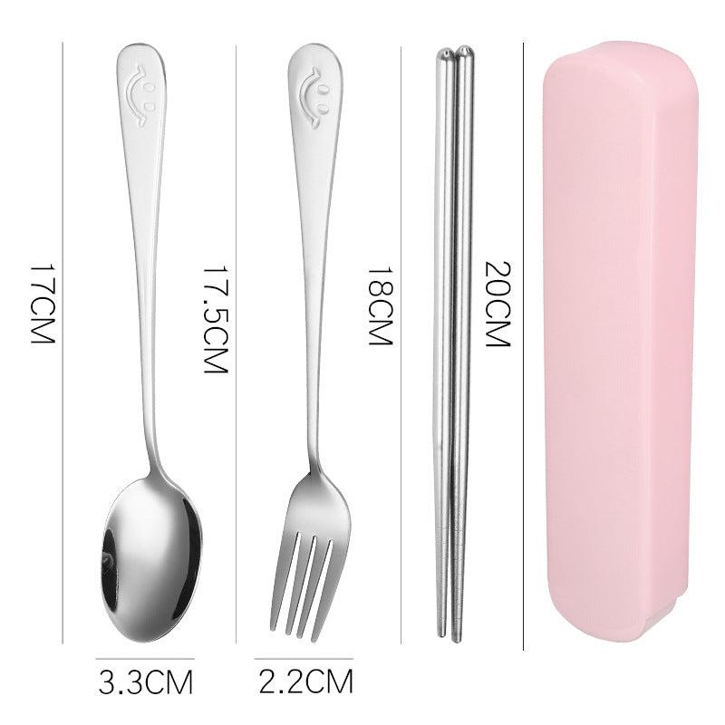 3pcs Stainless Steel Tableware Set with Case