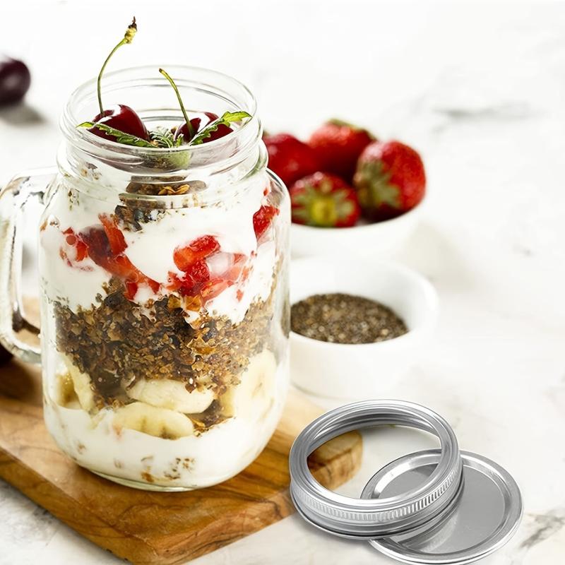 2pcs Stainless Steel Mason Jar Lids Wide Mouth Split type Canning Lids