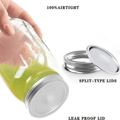 2pcs Stainless Steel Mason Jar Lids Wide Mouth Split type Canning Lids