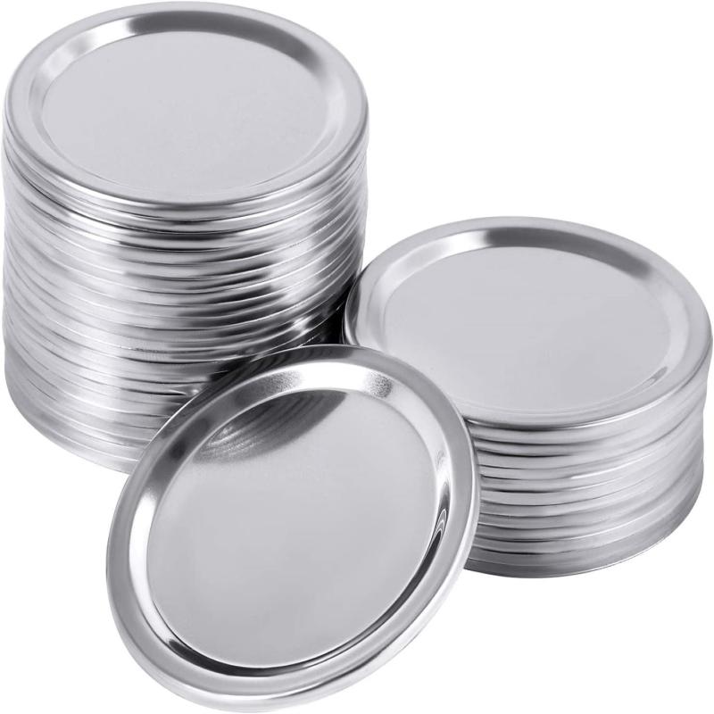 2pcs Stainless Steel Mason Jar Lids Wide Mouth Split type Canning Lids