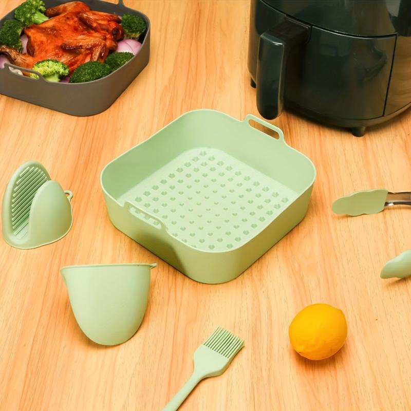 Silicone Air Fryer Liner Pan Heat Resistant Square Grill Tray