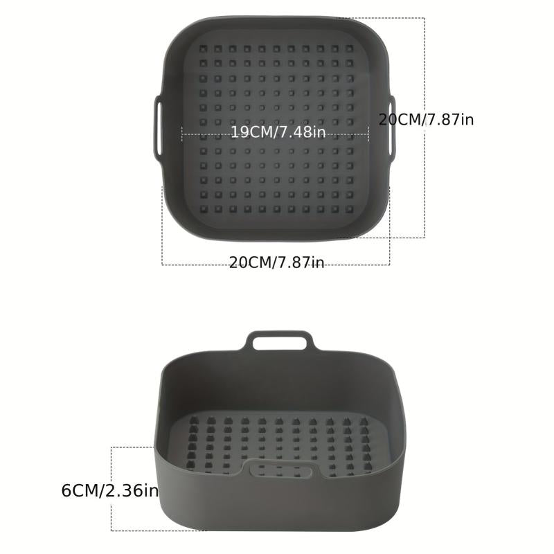Silicone Air Fryer Liner Pan Heat Resistant Square Grill Tray
