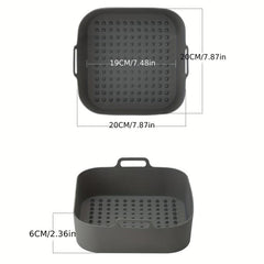 Silicone Air Fryer Liner Pan Heat Resistant Square Grill Tray