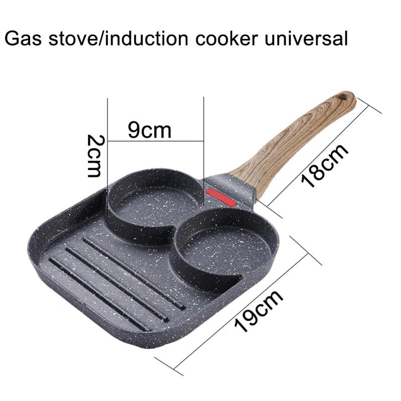 3 Hole Frying Pan Omelet Pan Non-stick Egg Pancake Pan