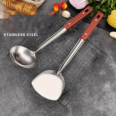3pcs Stainless Steel Spatula Cooking Set Spoon Colander Anti scalding Thickened