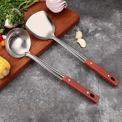 3pcs Stainless Steel Spatula Cooking Set Spoon Colander Anti scalding Thickened