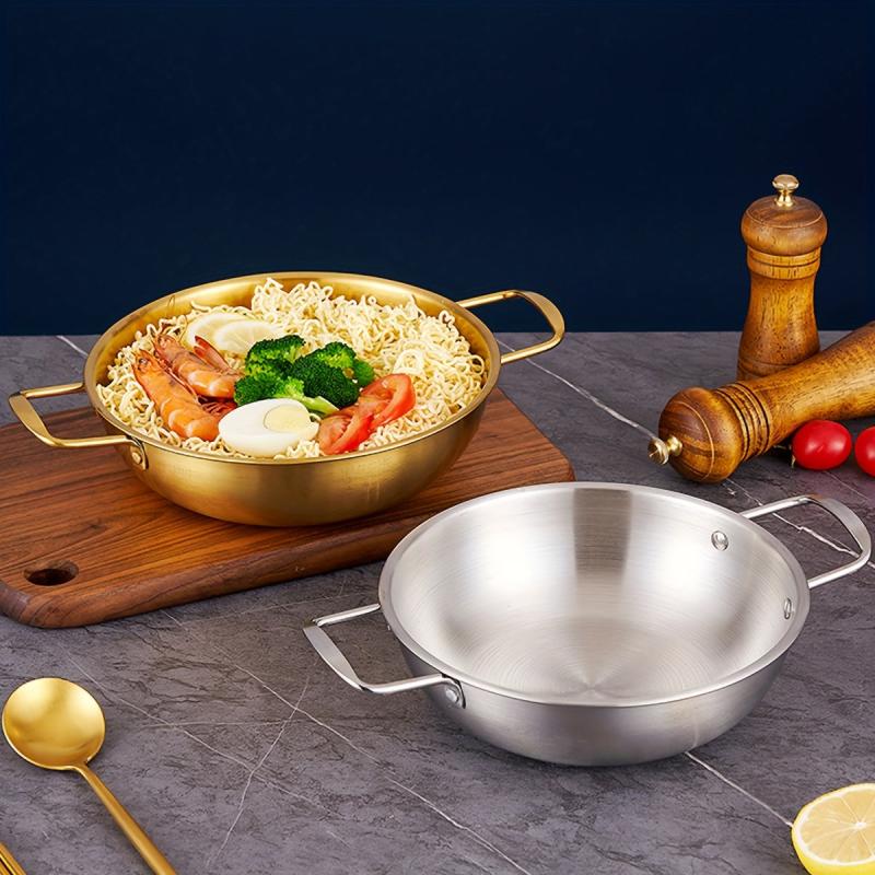 2pcs Stainless Steel Frying Pan 2 Handles Nonstick Skillet