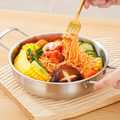 2pcs Stainless Steel Frying Pan 2 Handles Nonstick Skillet