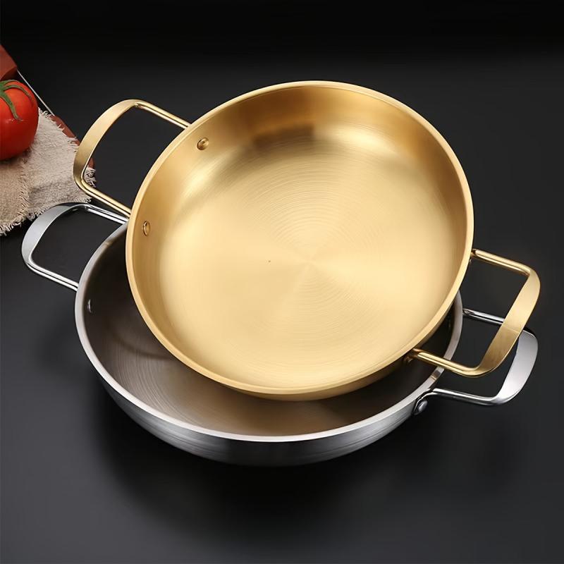 2pcs Stainless Steel Frying Pan 2 Handles Nonstick Skillet