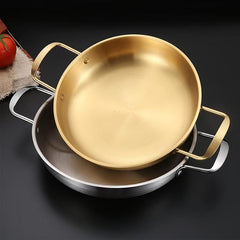 2pcs Stainless Steel Frying Pan 2 Handles Nonstick Skillet