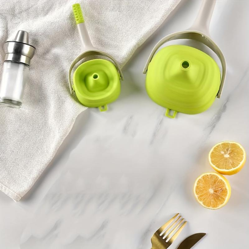 Silicone Collapsible Funnel with Handle for Kitchen Use
